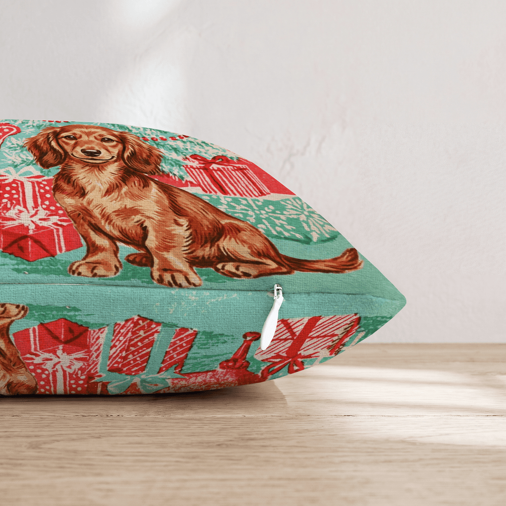Vintage Parlor Dachshund Throw Pillow - Hillcroft Home