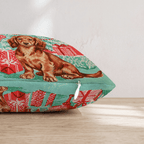 Vintage Parlor Dachshund Throw Pillow - Hillcroft Home