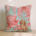 Vintage Parlor Dachshund Throw Pillow - Hillcroft Home