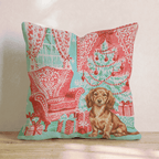 Vintage Parlor Dachshund Throw Pillow - Hillcroft Home