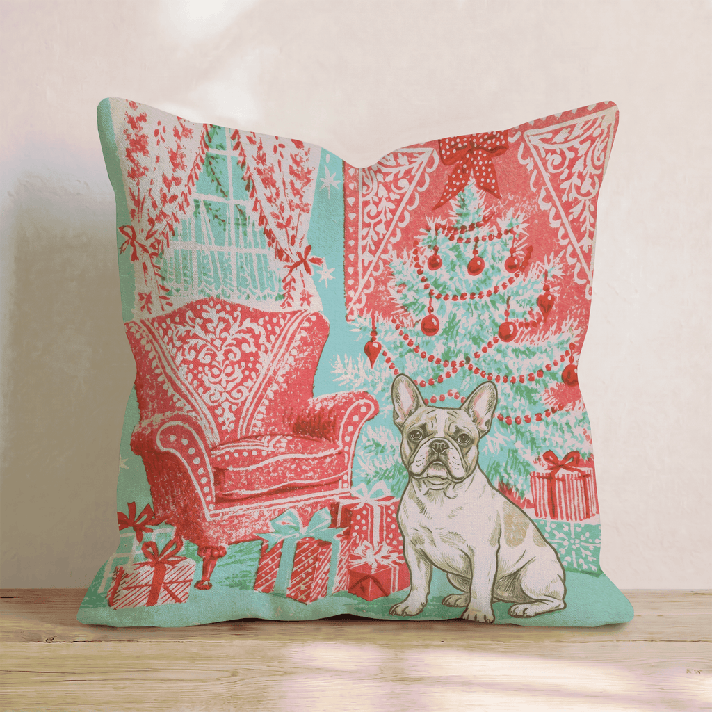 Vintage Parlor French Bulldog Throw Pillow - Hillcroft Home
