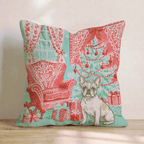 Vintage Parlor French Bulldog Throw Pillow - Hillcroft Home