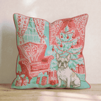 Vintage Parlor French Bulldog Throw Pillow - Hillcroft Home
