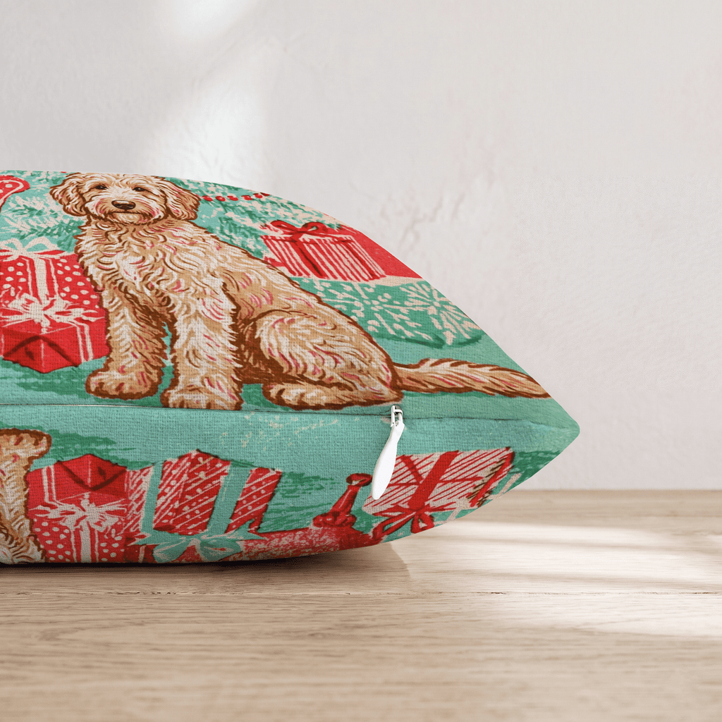 Vintage Parlor Goldendoodle Throw Pillow - Hillcroft Home