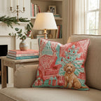 Vintage Parlor Labradoodle Throw Pillow - Hillcroft Home