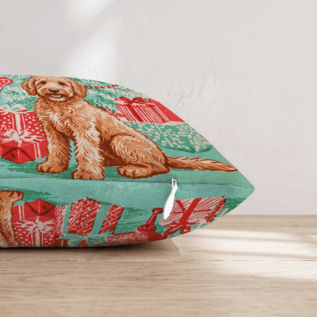 Vintage Parlor Labradoodle Throw Pillow - Hillcroft Home