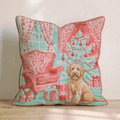 Vintage Parlor Labradoodle Throw Pillow - Hillcroft Home