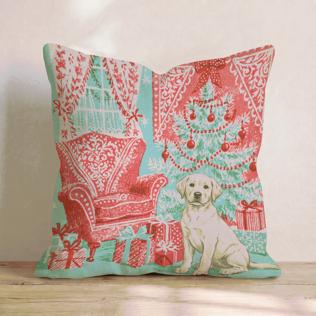 Vintage Parlor Labrador Retriever Throw Pillow - Hillcroft Home