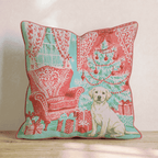 Vintage Parlor Labrador Retriever Throw Pillow - Hillcroft Home