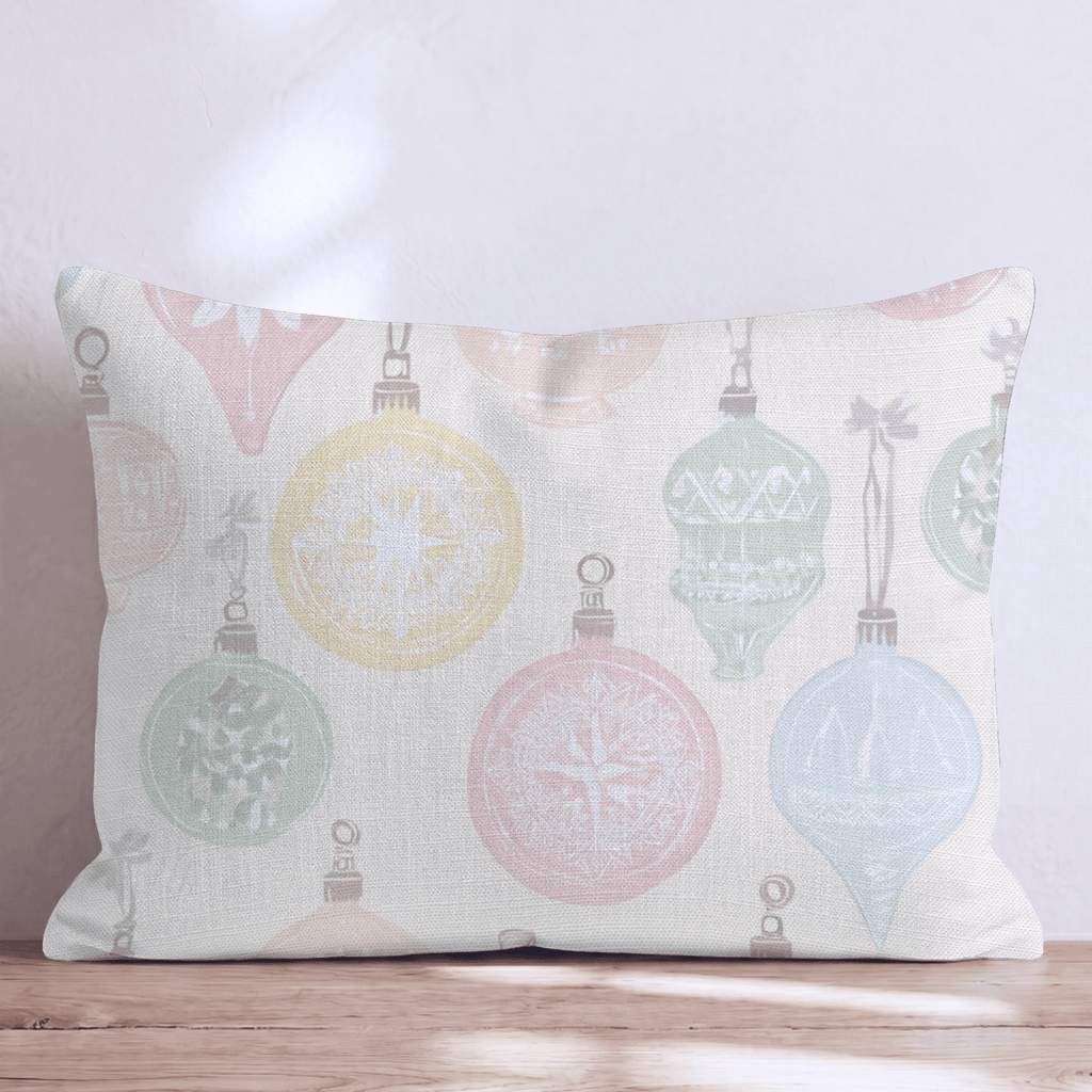 Vintage Pastel Ornaments Throw Pillow - Hillcroft Home