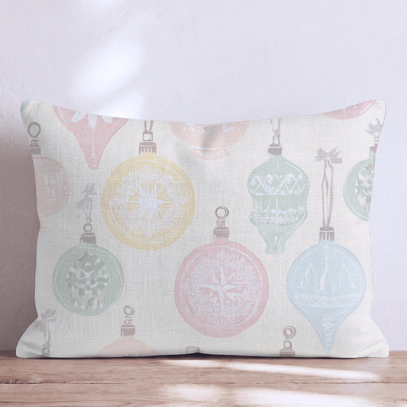 Vintage Pastel Ornaments Throw Pillow - Hillcroft Home