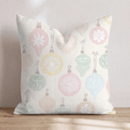 Vintage Pastel Ornaments Throw Pillow - Hillcroft Home