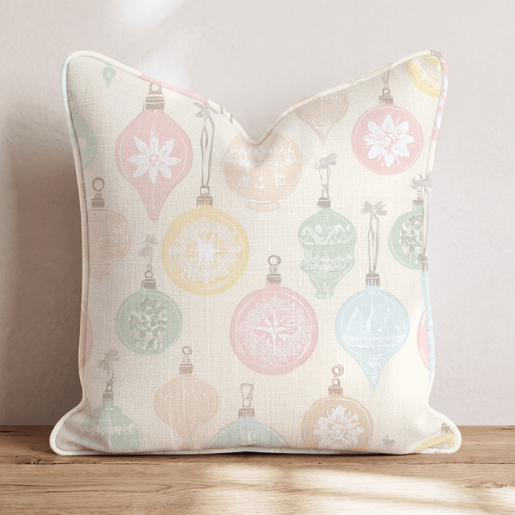 Vintage Pastel Ornaments Throw Pillow - Hillcroft Home
