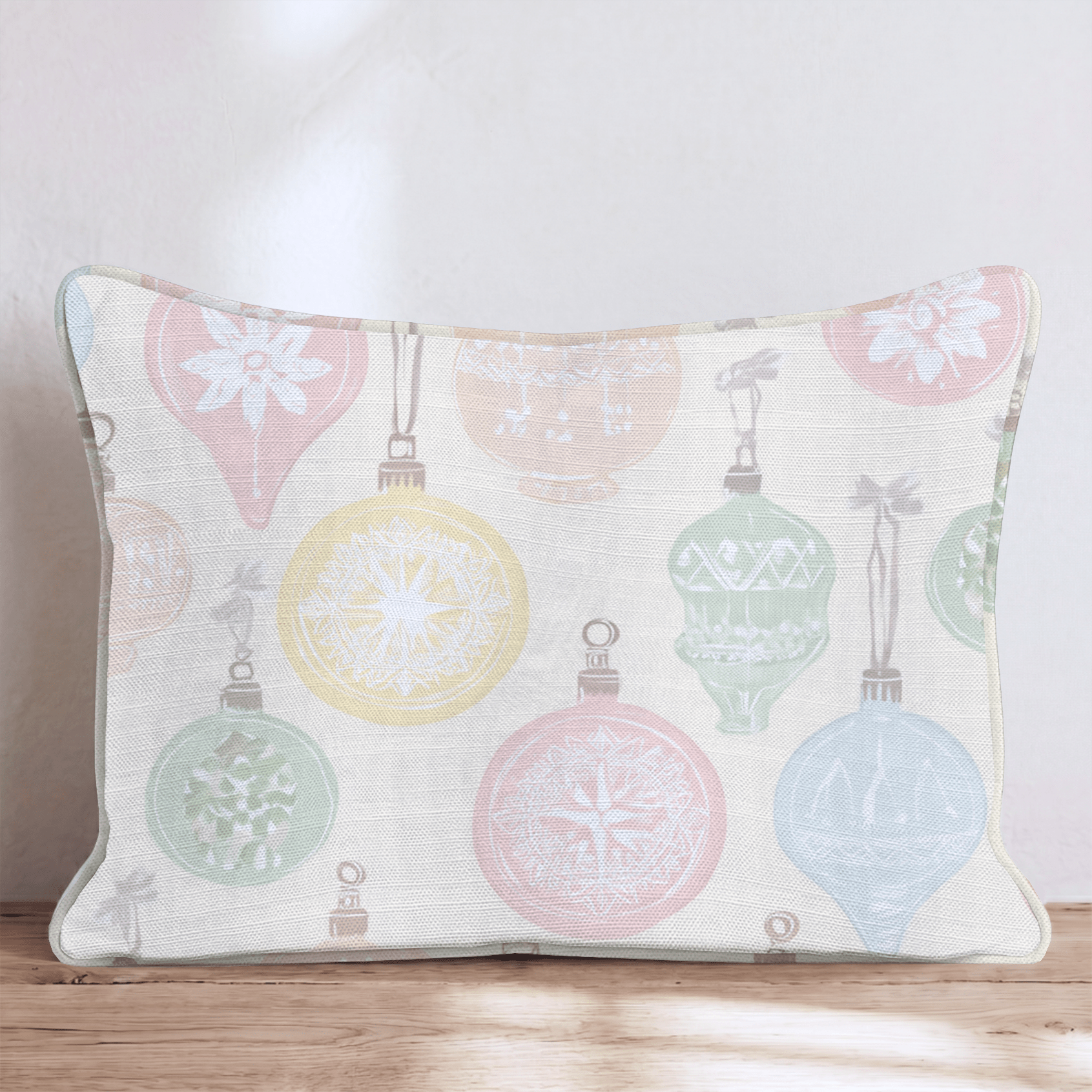 Vintage Pastel Ornaments Throw Pillow - Hillcroft Home
