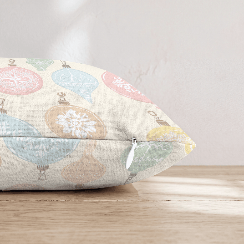 Vintage Pastel Ornaments Throw Pillow - Hillcroft Home