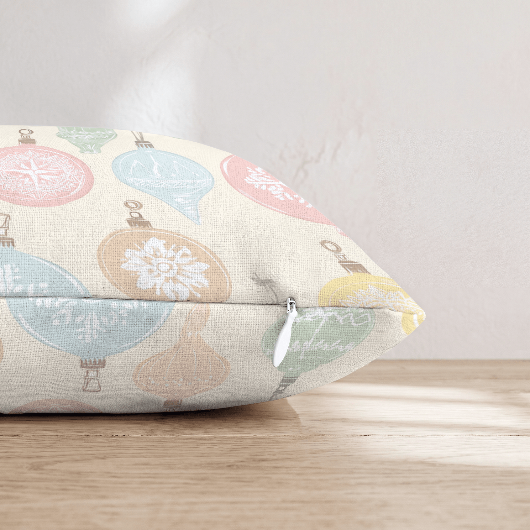 Vintage Pastel Ornaments Throw Pillow - Hillcroft Home