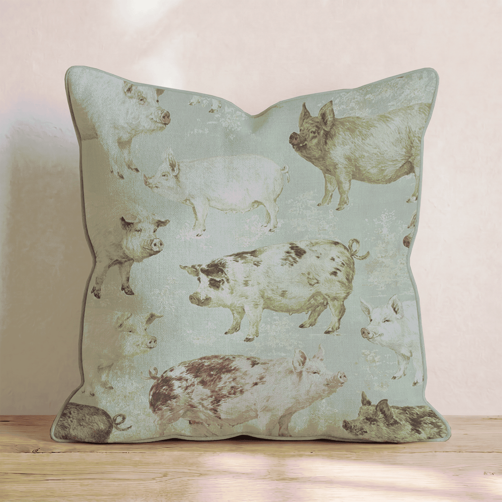 Vintage Pigs Throw Pillow - Hillcroft Home