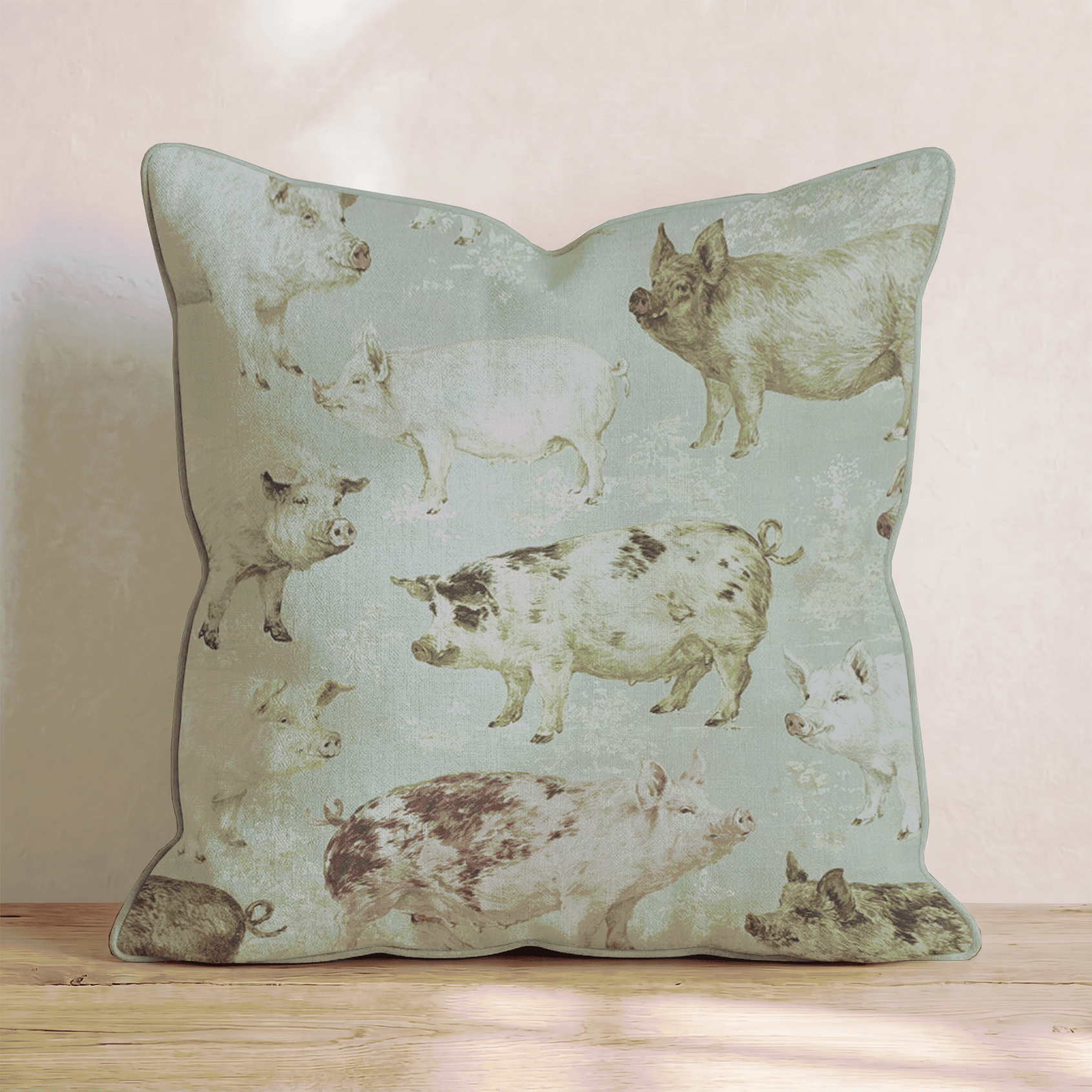 Vintage Pigs Throw Pillow - Hillcroft Home