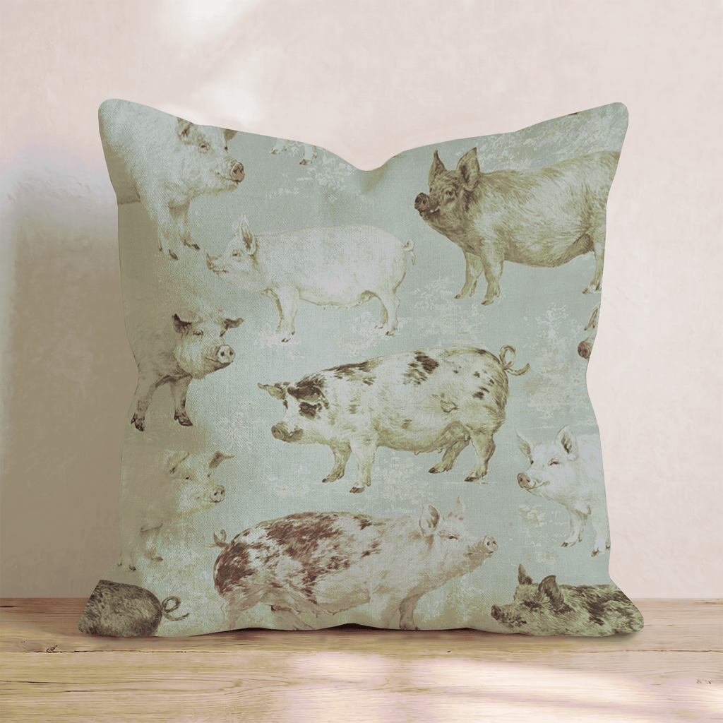Vintage Pigs Throw Pillow - Hillcroft Home