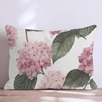 Vintage Pink Hydrangea Throw Pillow - Hillcroft Home
