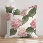 Vintage Pink Hydrangea Throw Pillow - Hillcroft Home