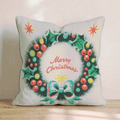 Vintage Plaid Berry Wreath Throw Pillow - Hillcroft Home