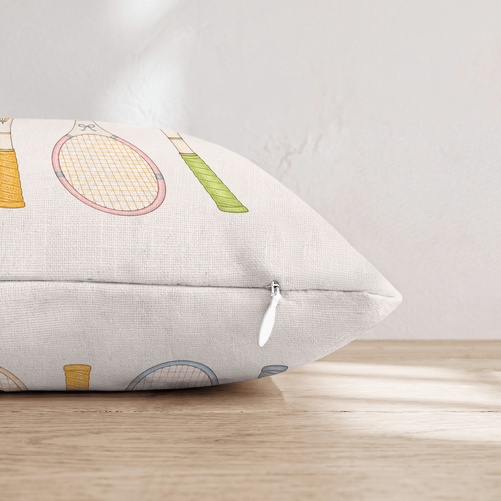 Vintage Rackets Throw Pillow - Hillcroft Home