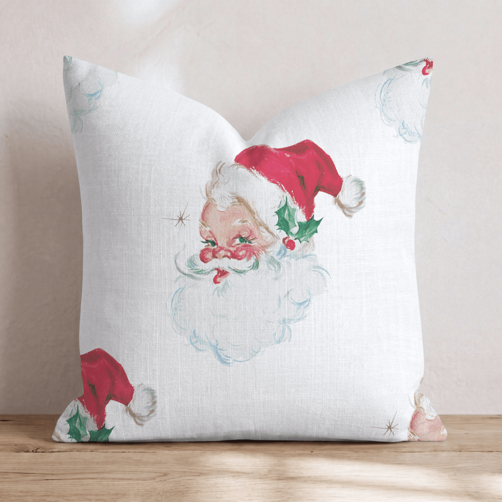 Vintage Santas Throw Pillow - Hillcroft Home