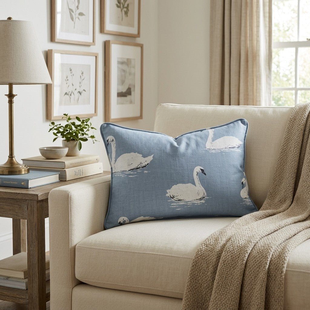 Vintage Swans Throw Pillow - Hillcroft Home