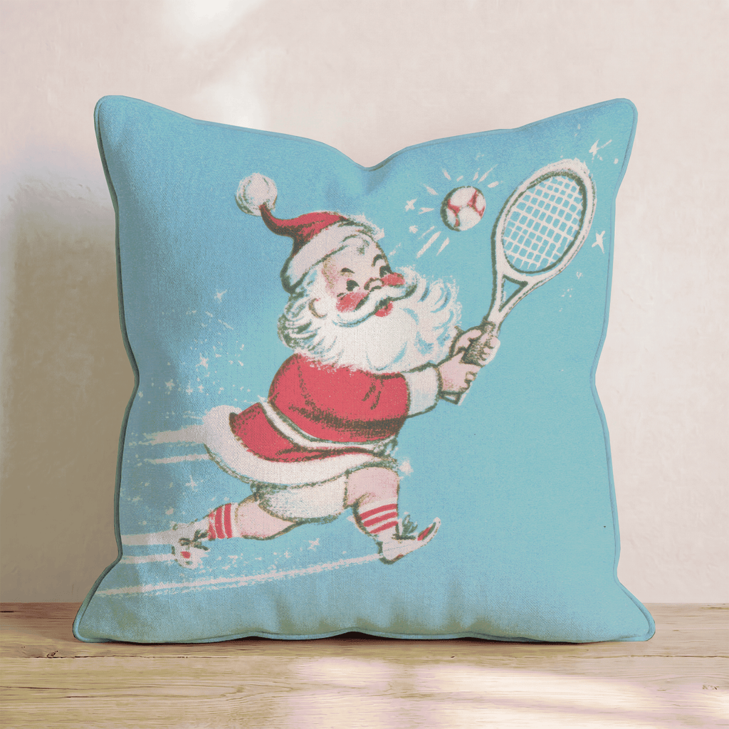 Vintage Tennis Smash Throw Pillow - Hillcroft Home