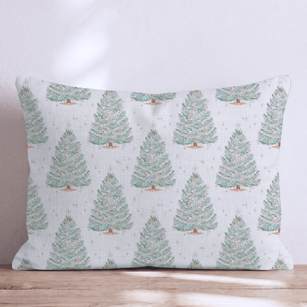 Vintage Tinsel Tree Throw Pillow throw pillow - Hillcroft Home