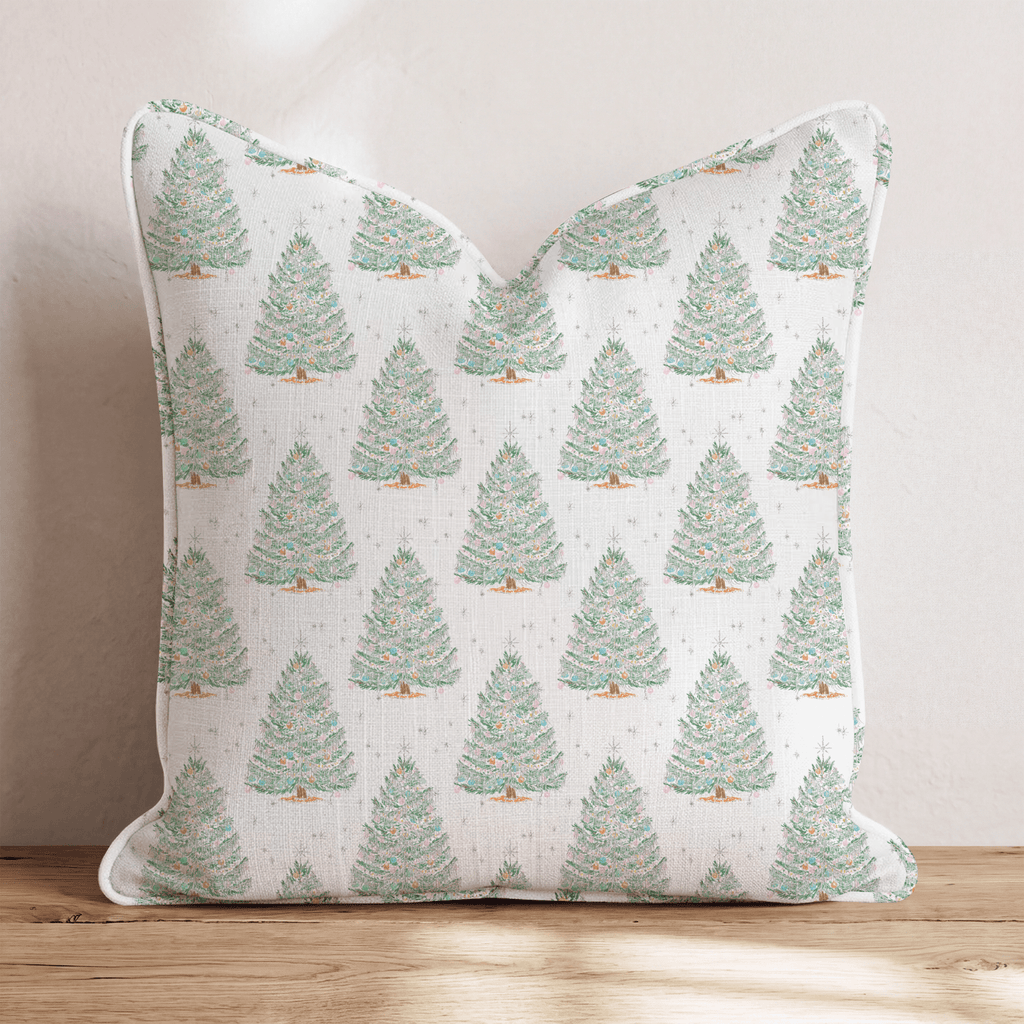 Vintage Tinsel Tree Throw Pillow throw pillow - Hillcroft Home