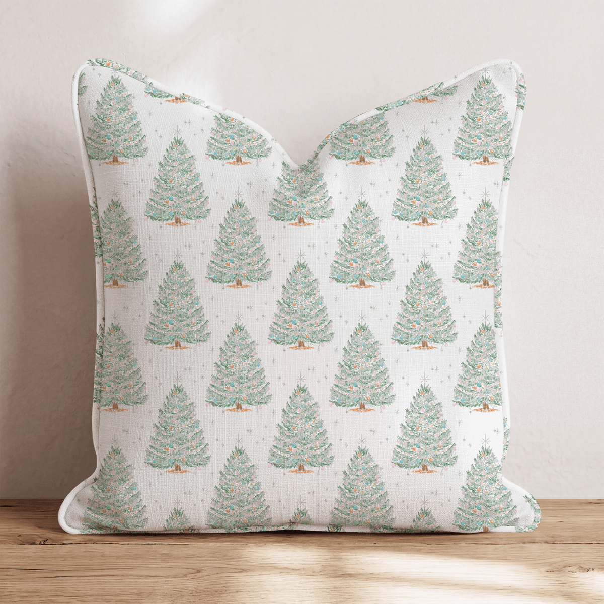 Vintage Tinsel Tree Throw Pillow throw pillow - Hillcroft Home