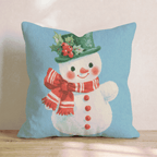 Vintage Top Hat Snowman Throw Pillow - Hillcroft Home