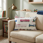 Vintage Toy Trains Throw Pillow - Hillcroft Home