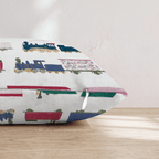 Vintage Toy Trains Throw Pillow - Hillcroft Home