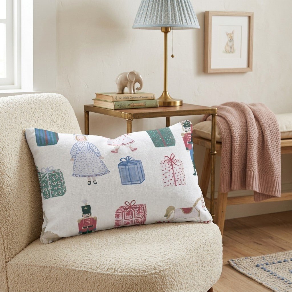 Vintage Toys & Presents Throw Pillow - Hillcroft Home
