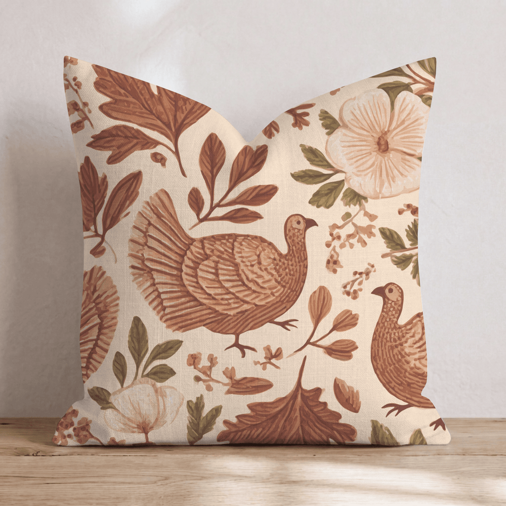 Vintage Turkey Botanicals Throw Pillow - Hillcroft Home