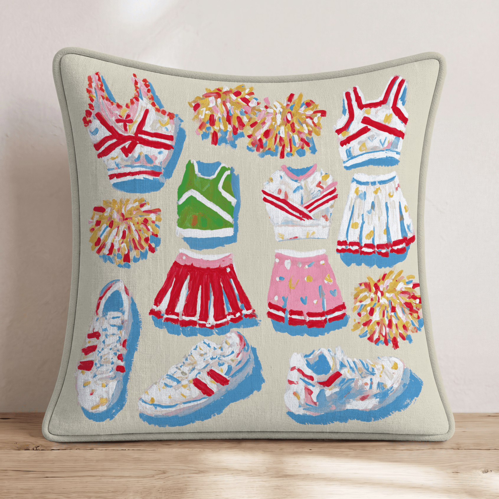 Vintage Varsity Throw Pillow - Hillcroft Home