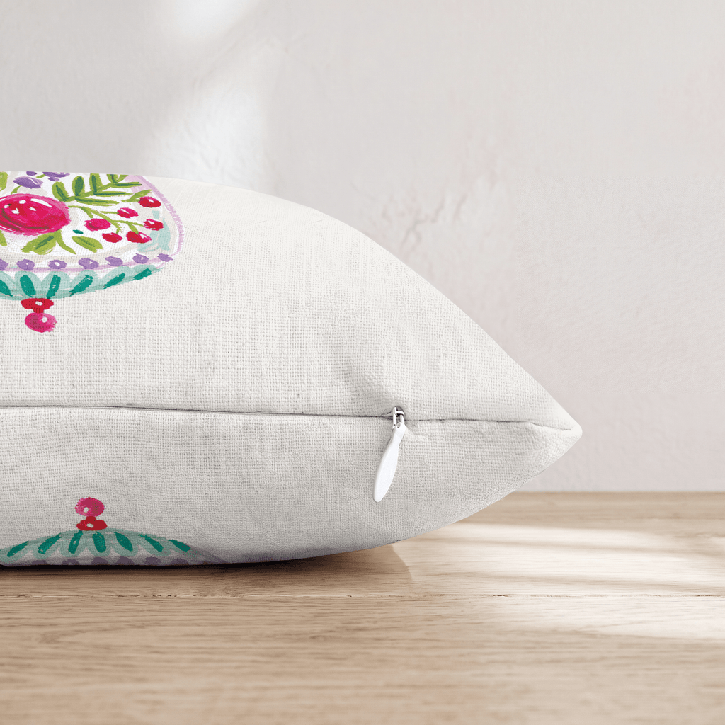 Vintage Village Ornament Throw Pillow - Hillcroft Home
