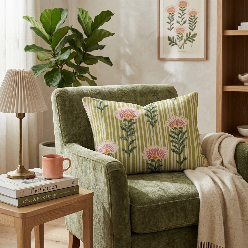 Vintage Viola Throw Pillow - Hillcroft Home