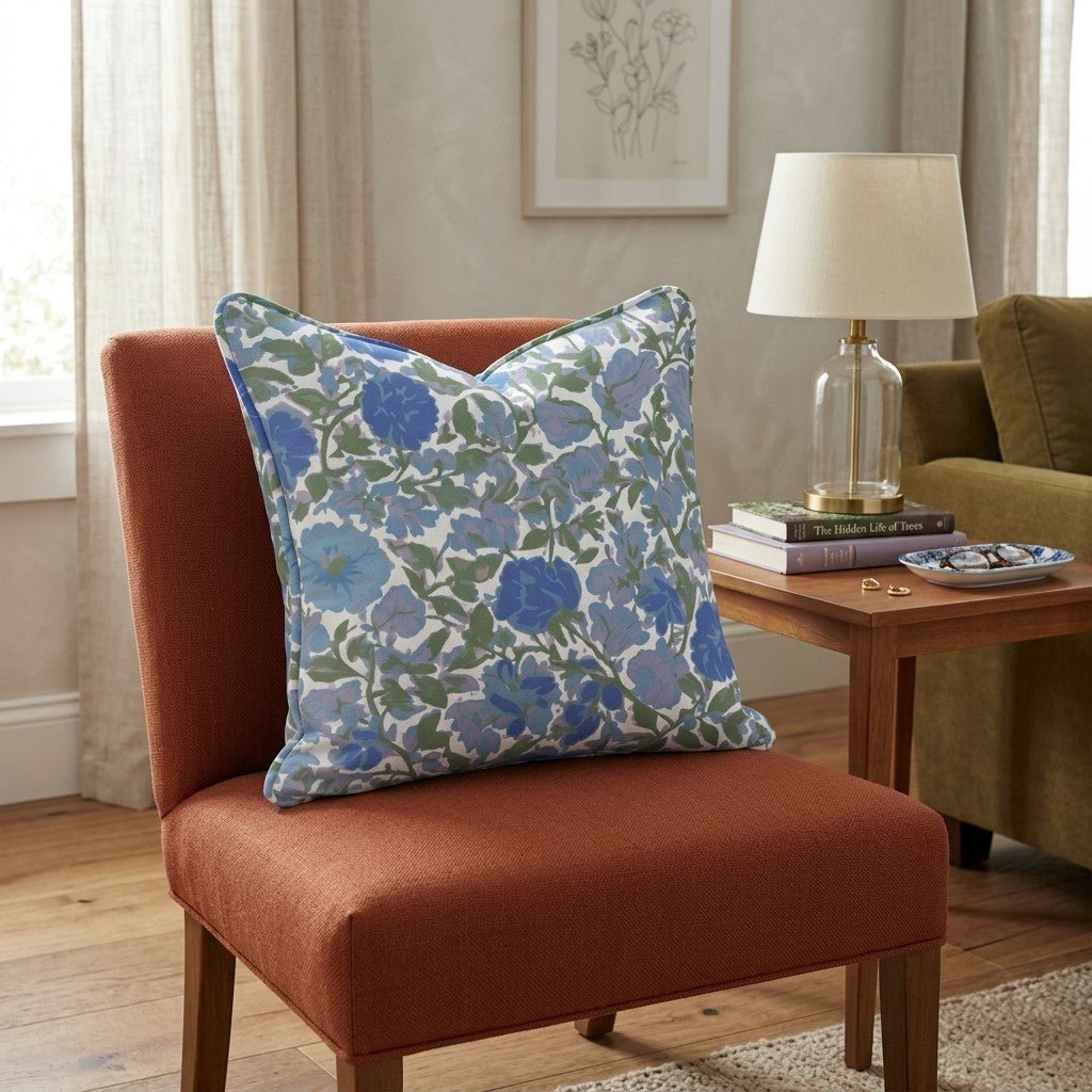 Violets on Wren Throw Pillow - Hillcroft Home