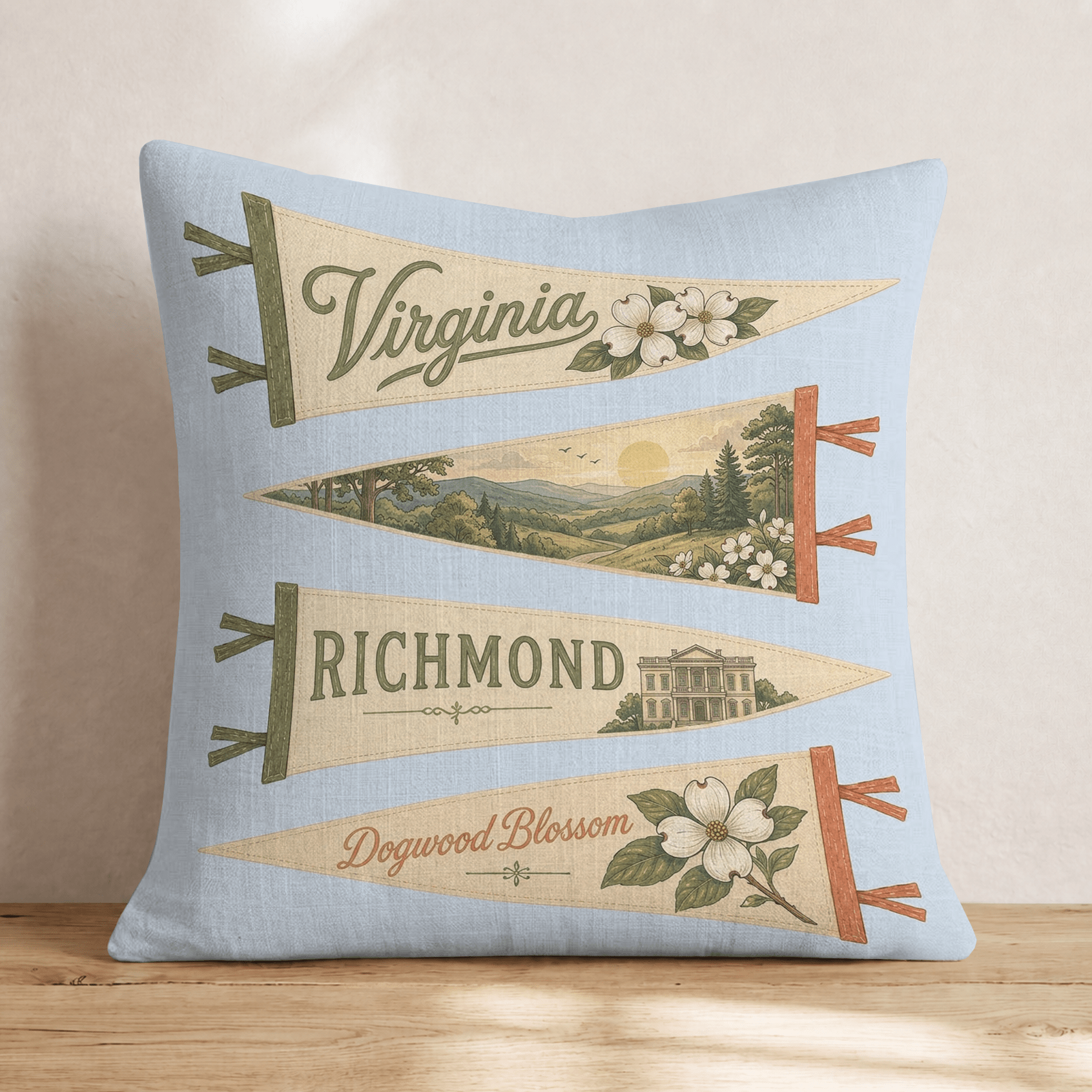 Virginia Pennant Throw Pillow - Hillcroft Home
