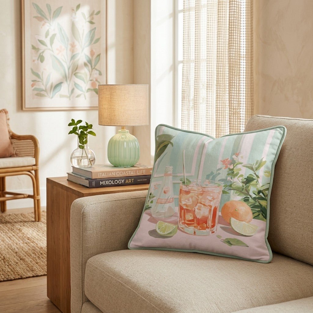 Vivid Aperol Throw Pillow - Hillcroft Home