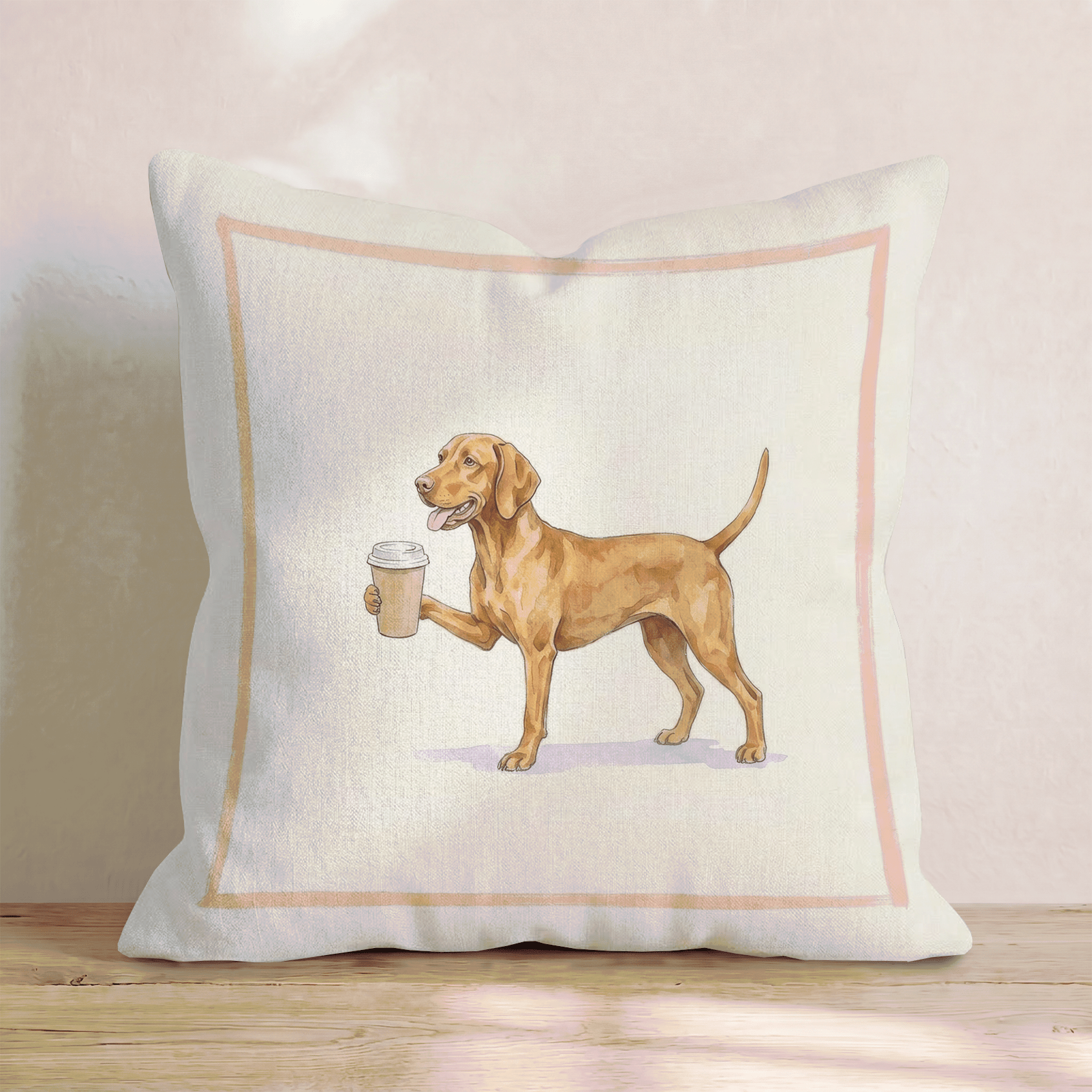 Vizsla Coffee Throw Pillow - Hillcroft Home
