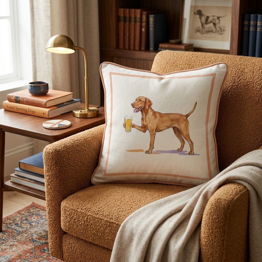 Vizsla Lager Throw Pillow - Hillcroft Home