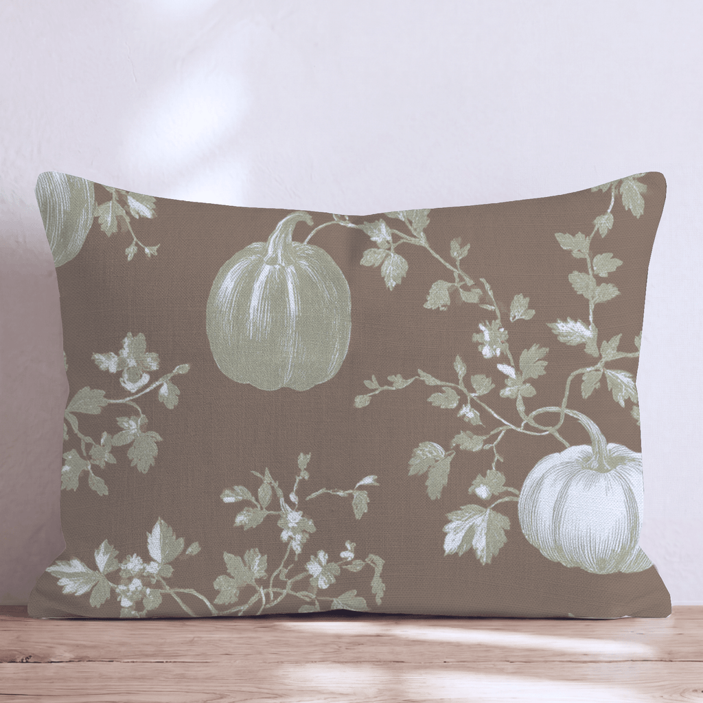 Walnut Pumpkin Toile Throw Pillow - Hillcroft Home