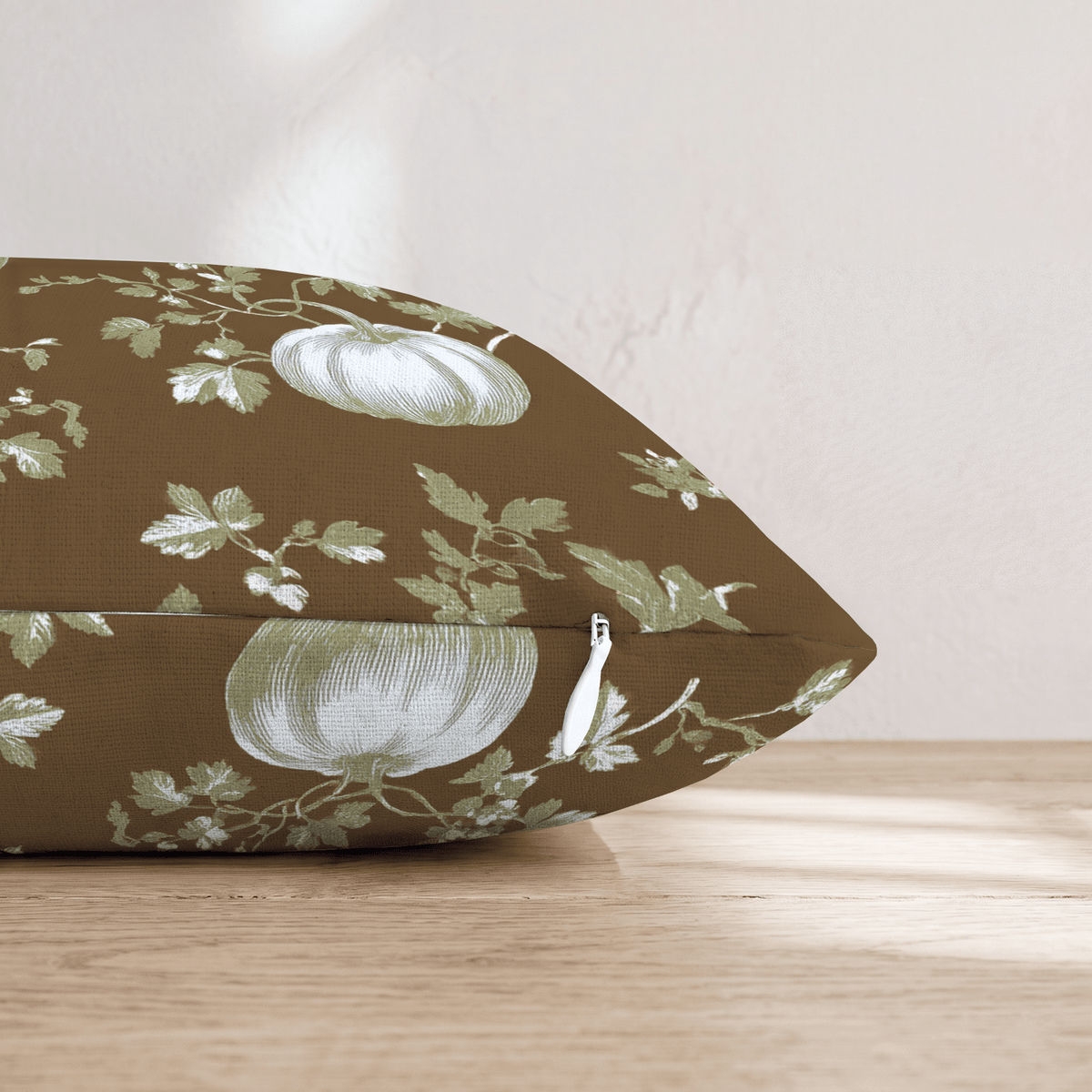 Walnut Pumpkin Toile Throw Pillow - Hillcroft Home