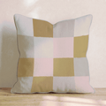 Warm Block Checker Throw Pillow - Hillcroft Home