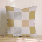 Warm Color Block Check Throw Pillow - Hillcroft Home